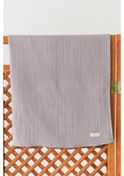 Resim Organik Pamuk Ekstra Yumuşak 4 Katlı Müslin Battaniye 85x100 CM Gri 
