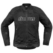 Resim Icon Womens Overlord 3 Mesh Camo Korumalı Kadın Motosiklet Montu Siyah 