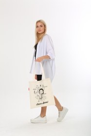 Resim Serkan Çanta Bez Çanta Atölyesi Bez Çanta Tote Bag Süper Anne Baskılı 