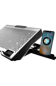 Resim Telefon Tutuculu Profesyonel Dizüstü Bilgisayar Notebook Soğutucu Laptop Stand Işıklı Oyuncu Laptoplarına Özel 8 Büyük Fanı Ile Hızlı Soğutma 2 USB Giriş S608 