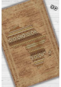 Resim Homshtag Art Deko Vintage Afrikalı Temalı Kahverengi Renk Etnik Halı Çok Renkli 