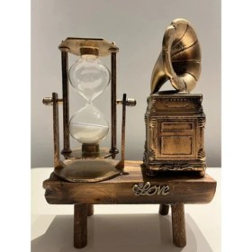 Resim Gramofon Biblolu Kum Saati 
