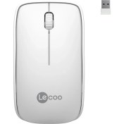 Resim Lecoo WS208 Kablosuz 1200DPI 3 Tuşlu Optik Mouse Beyaz 