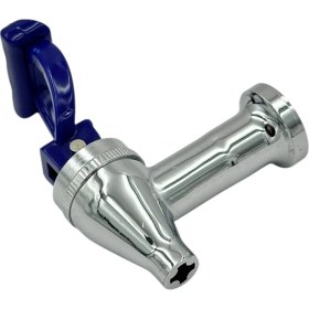 Resim Parmis Semaver Musluk Göstergesiz, Içten Dişli, Basmalı, Demir, Mavi Saplı, Kayalar Kazan ve Çaycı Musluğu 7,5cm 