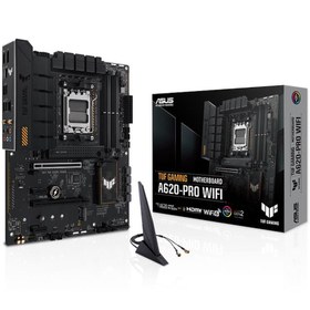 Resim ASUS TUF GAMING A620-PRO WIFI DDR5 6400MHZ 1XHDMI 1XDP 2XM.2 USB 3.2 ATX AM5 (AMD AM5 7000 SERİSİ İŞLEMCİ UYUMLU) 