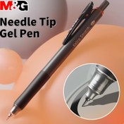 Resim 3/6 Adet M&G Premium Jel Kalem, İğne Uçlu 0.5mm İnce Nokta, Yumuşak Tutuşlu Akıcı Yazım, Cep Klipsli Ofis Malzemesi için Hızlı Kuruyan Siyah Mürekkep Kalemler 
