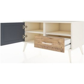 Resim Hyperion Şifonyer 2 Raflı Tek Çekmeceli Tek Kapaklı 88x44x48 Aytaşı-antrasit/çam Antrasit/çam 
