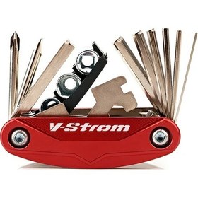 Resim Dream011 Red 16 İn 1 Suzuki Vstrom 650 1000 1050 800de Motorcycle Bakım Çantası Seti 