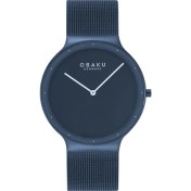 Resim Obaku Denmark V307GXLLML Quartz Hasır Lacivert Safir Cam 40 mm Erkek Kol Saati 