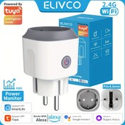 Resim 1pc Elivco WiFi Akıllı Priz, Avrupa Standardı, Uygulama ve Ses Kontrolü via Google Asistan/Alexa, Güç İzleme, Su Geçirmez Olmayan, Flush Mount, 110V/220V Uyumlu, Pil Yok, Wi-Fi Etkin 