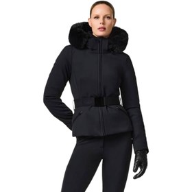 Resim Goldbergh Hida Faux Border Kadın Siyah Kayak Ceketi 