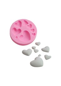 Resim Silikon Kalıp Çoklu Bombeli Farklı Boylarda Kalp Mum Taş Tozu Kalıbı 