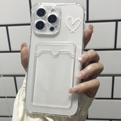 Resim Şirin Aşk Kalbi, Şeffaf Kart Tutucu Cep Telefon Kılıfı, Iphone16/16Promax/15/13Pro/Xs/14/11/12 Plus Cep Telefonu Kılıfı Tüm Dahil Hediyelik Festival Aile ve Arkadaş Hediyelik 