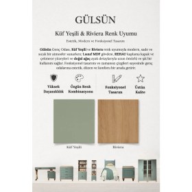 Resim Arion Kids Gülsün Başlık | 120 cm Yataklar İçin 135 cm Genişliğinde | MDF | Uzun Ömürlü ve Şık Tasarım 