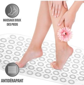 Resim Dln Shop Masajlı Silikon Banyo Paspası Vantuzlu Banyo Ve Duş Kaydırmazı Beyaz Renk V-142 Beyaz 