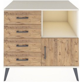 Resim Kronos Şifonyer Tek Raflı 4 Çekmeceli Tek Kapaklı 88x59x80 Aytaşı-çam Çam 