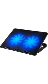 Resim Juo Windy LED Aydınlatmalı Notebook Soğutucu 10-15.6 inç Uyumlu İki Fanlı Ayarlanabilir Yükseklik 