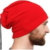 Resim Motosiklet Kışlık Giyim Polar Bandana Boyunluk Motor Bere Soğuk Baş Koruma Kırmızı Siyah 