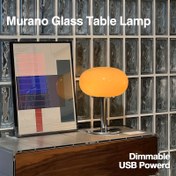 Resim GENAI Murano Cam Masa Lambası - Ayarlanabilir Parlaklık ile Dimlenebilir USB Güçlü Ortam Işığı, Modern Parlatı Metal Taban ve Cam Gölgelik, Oturma Odası, Yatak Odası, Ofis, Yemek Odası, Balkon, Otel, Restoran, Kafe, Komodin, Masa Dekoru için Mükemmel - İdeal Hediye Fikri, Ortam Aydınlatması | Modern Masa Lambası | Parlatı Metal Taban, Oturma Odası için Masa Lambası, Oturma Odası için Lamba, Masa Lambası, Cam Lamba, Yatak Odası / Yatak Yanı için Lamba 
