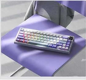 Resim Coverzone Ajazz AK650 Kablosuz Mekanik Klavye 3 Modlu TFT Ekranlı Hot-Swap-65 Tuşlu RGB Mor/Dream Switch 
