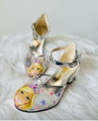 Resim Barbie Baskılı Şeffaf Topuklu Ayakkabı Gmüş 1 