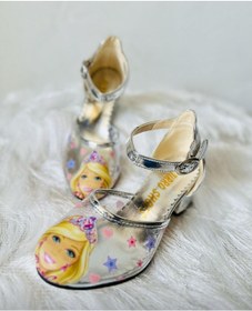Resim Barbie Baskılı Şeffaf Topuklu Ayakkabı Gmüş 1 
