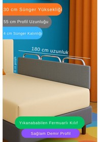 Resim Miralay Yeni Nesil Yatak Bariyeri 180 CM Gri 