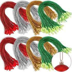 Resim 100/300 adet 20 cm Altın Tel Gümüş İplik Noel Ağacı Süsleri Top Asma Halatı 