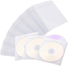 Resim 600 Adet CD DVD Kılıfı, Premium CD Çift Taraflı Dolum Plastik Kılıf CD ve DVD Depolama Klasörleri için (Beyaz) 