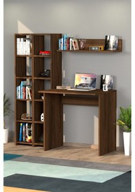 Resim Moonlife Moonlife Trend Kitaplıklı Çalışma Masası Ceviz 