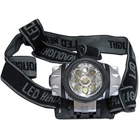 Resim Büro Ev Ofis İş Güvenliği İçin Pilli Lamba 9led Işıklı Baret Kafa Feneri Gri 