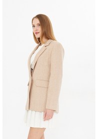 Resim Simli Blazer Ceket Bej 