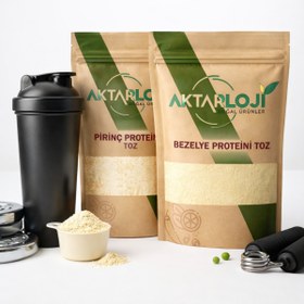 Resim aktarloji 500 Gr Bitkisel Protein Seti ( 250 Gr Bezelye Proteini + 250 Gr Pirinç Proteini ) %86 Yüksek Protein 