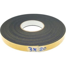 Resim Contacall Kapı Pencere İzolasyon Bandı Yapışkan Kapı Pencere Süngeri Eva 3mmx20mm Siyah 25 Metre 