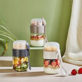 Resim Nuit Concept Cam Yoğurt Kabı Qlux Yoğurt Porsiyon Müsli Öğün Kabı C-00538 Bpa Içermez 