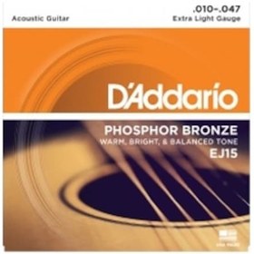 Resim Daddarıo Ej15 Akustik Gitar Tel Seti. Phosphor-Bronze. Extra Lıgh 