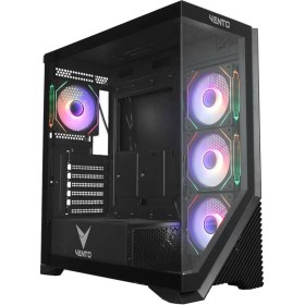 Resim Vento VG4202FLA 750W 80+ Bronze Cam Ön-Yan Panel Sıyah 4X12CM Adreslenebilir Argb Gamıng Atx Kasa 