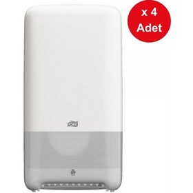 Resim Tork Çift Rulo Tuvalet Kağıdı Dispenseri Beyaz X 4 Adet 557500 Beyaz 