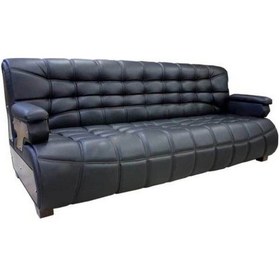 Resim Jaguar Deri Üçlü Bekleme Koltuğu Siyah 