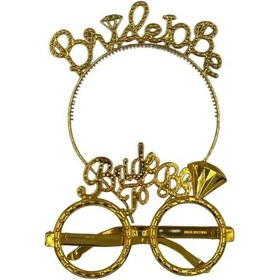 Resim Bride To Be Bekarlığa Veda Parti Gözlük Ve Taç Seti Altın Renk Diğer 