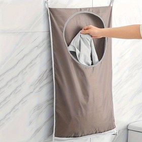 Resim 1 adet Oxford Kumaş Kirli Bez Depolama Çantası Duvar Depolama Çantası Yurt Banyo Duvar Asılı Kirli Bez Sepeti Banyo, Çamaşır Çantaları 