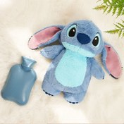 Resim 1 adet Stitch Kış Peluş Oyuncak Angel Sıcak Su Şişesi ile - Yumuşak Mavi ve Pembe, Su Enjeksiyonlu El Isıtıcısı Ev ve Ofis için, İdeal Doğum Günü Hediyesi, Karın Isıtıcısı, Polyester Fiber, Ofis Aksesuarı | Canlı Tasarım | Dayanıklı Polyester 