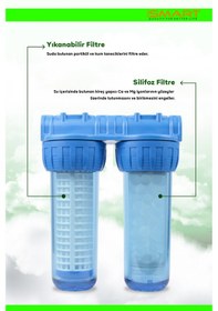 Resim Silifoz Filtreli Kireç Önleyici 2li Daire Girişi Su Arıtma Cihazı 