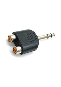 Resim Koodmax 2 Rca Dişi - 6.3Mm Stereo Jak Çevirici Erkek Fiş 