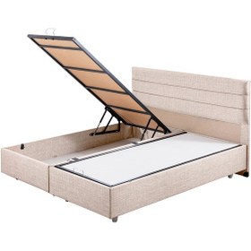 Resim Sofia İkili Set, Sofia Çift Kişilik Baza Başlık Seti Krem 150 x 200 