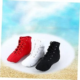 Resim Toddmomy Kadınlar Için Siyah Yüksek Tabanlı Bale Ayakkabısı Esnek Kayışlı Hafif Ve Rahat Bale Caz Seçim 