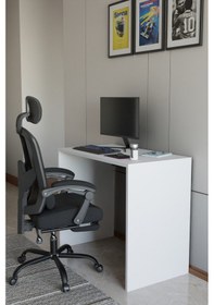 Resim Alpa Ev Mobilya Çalışma Masası, Modern Bilgisayar Masası, Ofis & Ev Kullanımı, Minimal Tasarım Beyaz 