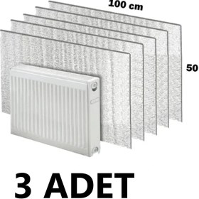 Resim 3 Adet Petek Radyatör Arkası Folyo Plaka Kalorifer Soba Arkalığı Alüminyum Isı Yalıtım Folyosu 