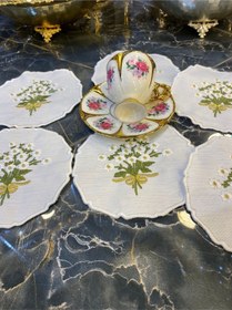 Resim Papatya Krem 6'lı Linen Keten Kokteyl Kahve Yanı Sunum Peçetesi 