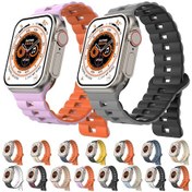 Resim iOS Uyumlu Watch İçin 38mmreverse Buckle İki Renkli Manyetik Silikon Saat Bandı 